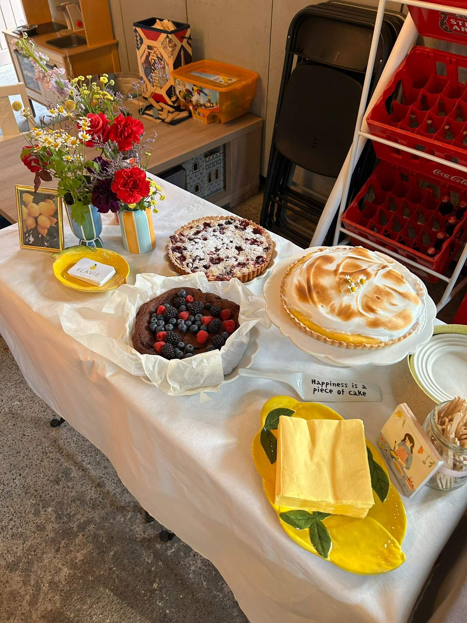 Tafel met gebakjes van Flavie op een event